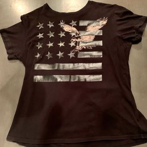 American Eagle Boys Size Med. Black Graphic Tee.